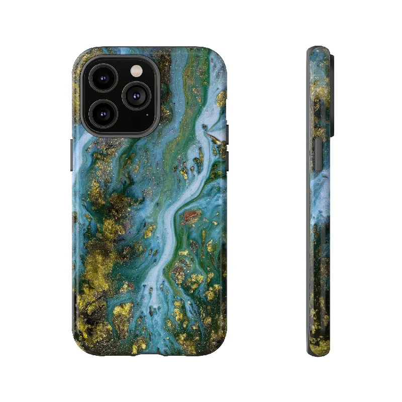 Ocean Blue Ink Art - Protective Phone Case