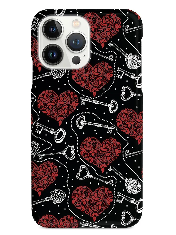 Unlocking Love - Vintage Keys & Hearts - Black Case