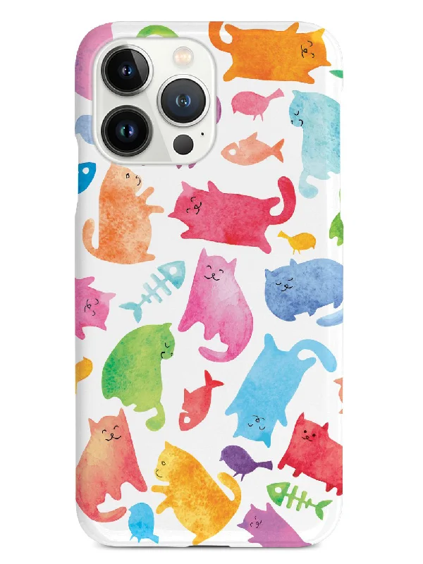 Watercolor Cats - White Case